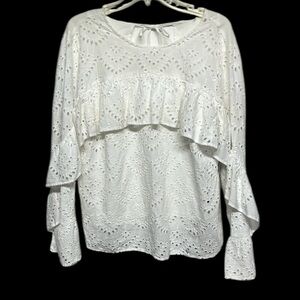 Eyelet White lined Top